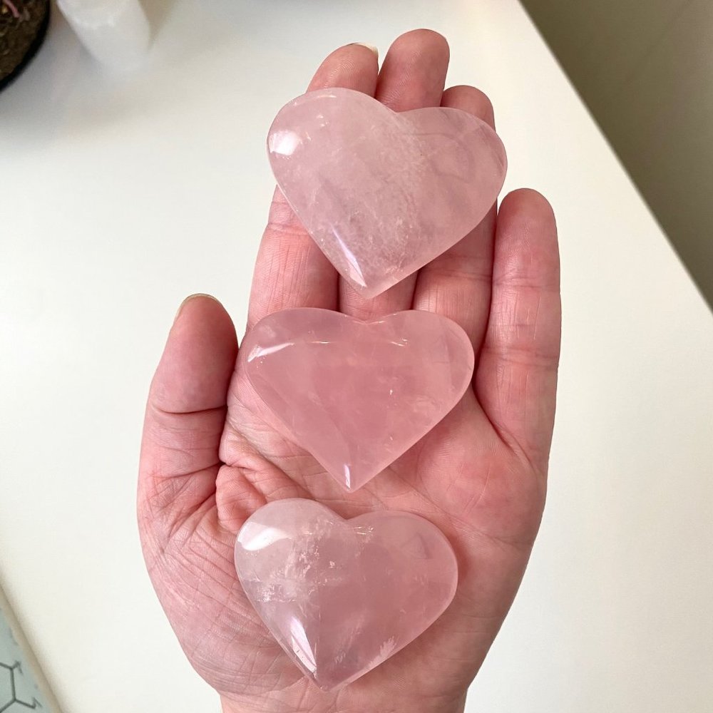 Rose Quartz Heart Crystal - Picture 2 of 3